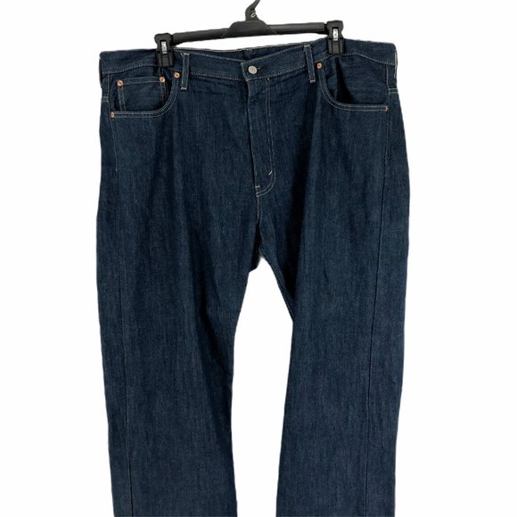 Levis Mens Blue Straight Denim Jeans Size 42X30 - Picture 2 of 8